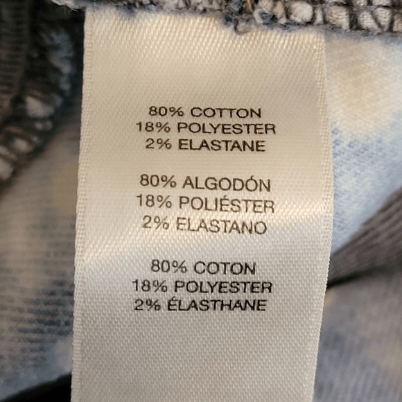CHICO'S Acid Wash Polka Dot Cropped Jeans Size (Large) 2071 - Picture 5 of 6